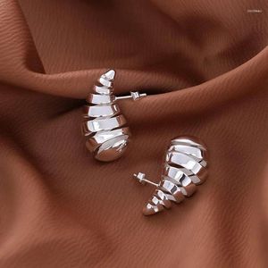 Stud -oorbellen Real 925 Sterling Silver Thread Hollowed Water -druppels voor mode Women Fine Jewelry Minimalistische accessoires