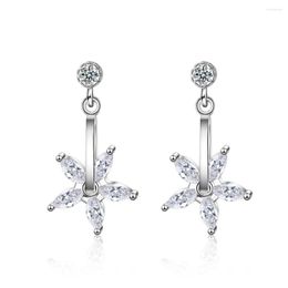 Oorknopjes Echte Moissanite Bloem Paard Oog D Kleur VVS1 Puur 925 Sterling Zilver Voor Vrouwen Bruiloft Fijne Sieraden