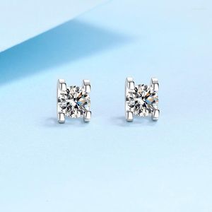 Stud -oorbellen Real Mossanite 2 -karaat voor vrouwen VVS1 D kleur S925 Sterling Silver Sparkling Fine Jewelry Luxe