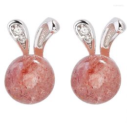 Boucles d'oreilles à tige REETI fraise cristal 925 argent Sterling pour femmes déclaration Bijoux Brincos Pendientes Bijoux