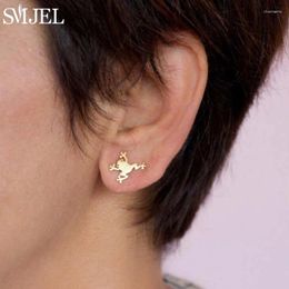 Boucles d'oreilles étalon Retro Cartoon Frog For Women Children Party Gift Gothic Animal Pirecing Oreille d'oreille Femelle Bijoux en acier inoxydable