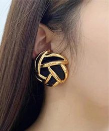 Boucles d'oreilles à tige rétro légères, luxe, rond, tourbillon, fleur, mode pour femmes