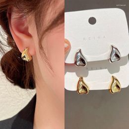 Boucles d'oreilles rétro en métal goutte d'eau en forme de coeur pour les femmes petit argent doré couleur mode bijoux quotidiens