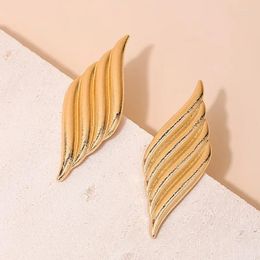 Boucles d'oreilles Stud Retro Tempérament Texture des feuilles pour les femmes Géométrique Fêtes de vacances Ol Sporty Gift Fashion Bijoux Accessoires d'oreille E433