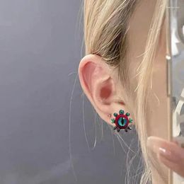 Pendientes de tuerca, accesorios románticos de resina para mujer, joyería Vintage elegante, pendiente de ojo de moda, moda coreana delicada