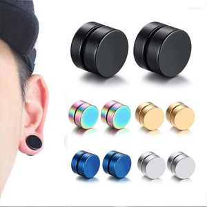 Pendientes redondos hermosos circulares sin perforación, 2 piezas, imán fuerte, Clip magnético para oreja para hombre, aproximadamente 6mm/8mm/10mm/12mm, 5 colores para niñas