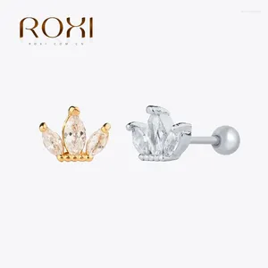 Boucles d'oreilles ROXI coloré petite couronne fil pour femmes 925 bijoux en argent Cartilage oreille crevaison cadeau Kolczyki