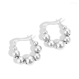 Boucles d'oreilles S925 SIER STOOTS OEURS UNIQUE ET HAUT END LA FOIRE ÉLÉGANT RETRO RETRO ROND BILLESS POUR LES FEMMES DROP DROINT OTDVA