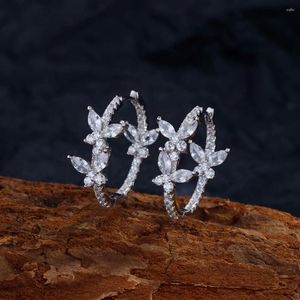 Boucles d'oreilles papillon en argent S925 pour femmes, diamant rond rond brillant, Zircon 5A, bijoux de luxe, cadeau de fête pour dames