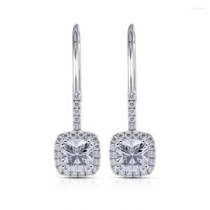 Stud -oorbellen S925 Zilveren kleur diamant oorbel voor vrouwen luxe blauwe saffier en ruby ​​topaz sieraden edelsteen