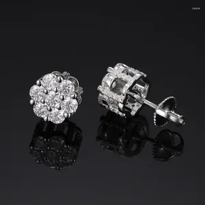 Oorknopjes S925 Zilver D Kleur 3.0MM Moissanite Netto Rode Stijl Eenvoudige en veelzijdige mode Pruimenbloesemaccessoires