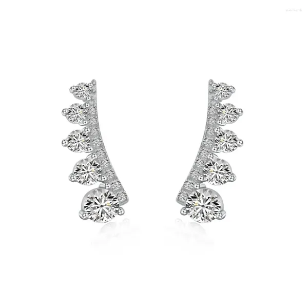 Boucles d'oreilles S925 Silver Ear Women's Zircon Inracted Symetric Design Sense Personalité de mode bijoux polyvalent