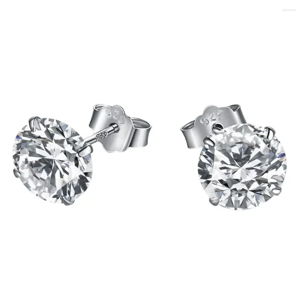 Pendientes de sementales S925 Pendimiento de plata con cuatro incrustaciones en estilos de hombres y mujeres 5A Circón 8 mm Joyas de temperamento minimalista