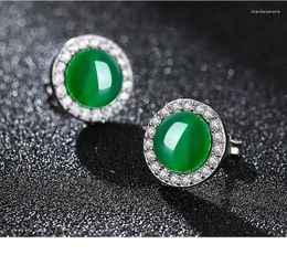 Boucles d'oreilles S925 Bijoux naturelle émeraude en argent Green Garnet Pulsera 925 Mujer Orecchini Topaze