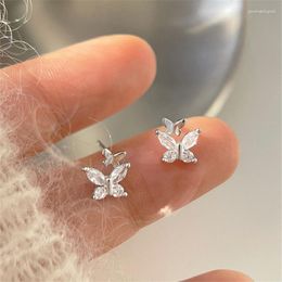 Pendientes de sementales S925 Silver Needle Stal Butterfly para mujeres Piercing de joyas de boda Regalo EH1783