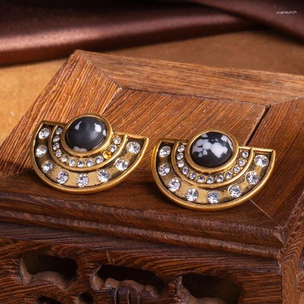 Boucles d'oreilles S925 aiguille argentée luxe française luxe à demi-rond