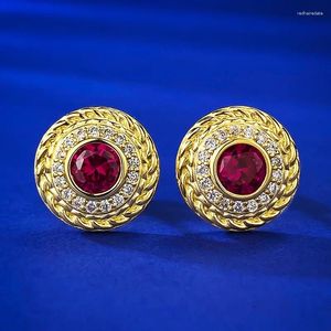 Boucles d'oreilles S925 Silver Ruby Women's Vintage Retro Style Simplified Wholesale