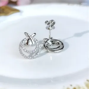 Pendientes de tuerca S925 de plata esterlina para mujer, aretes de diamante de Color, joyería de moda 925, Bizuteria Natural de moda