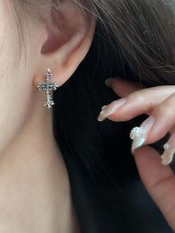 Oorknopjes S925 Sterling Zilveren Kruis Diamanten Oorbel Voor Vrouwen Fijne Aros Mujer Oreja Corss Edelsteen Orecchini Vrouwtjes