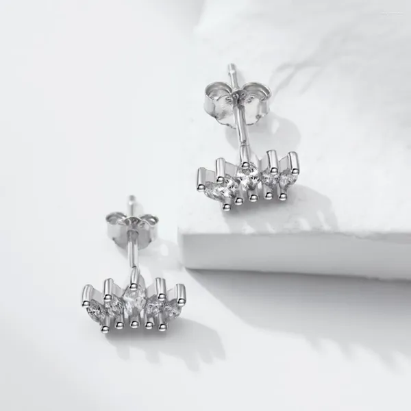 Boucles d'oreilles en argent Sterling S925 pour femmes, couronne en œil de cheval, brillant, Zircon 5A, bijoux de luxe, cadeau de fête pour dames, Banquet