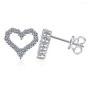 Boucles d'oreilles en argent sterling S925, diamant complet, couleur D, mosonite, série T, même amour, lumière de luxe, 1 carat, bijoux de mariage, vente en gros