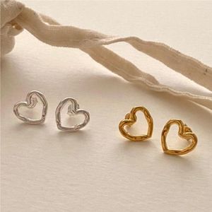 Stud -oorbellen S925 Sterling Silver Hollow Heart For Women Brand Fashion Ear Cuff Piercing Vintage Earring Gift