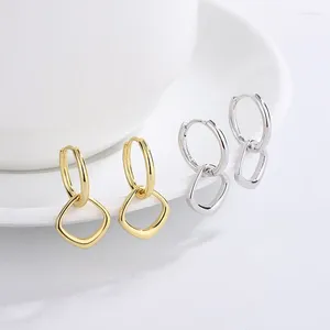 Boucles d'oreilles à clous en argent Sterling S925 pour femmes, boucles d'oreilles à pampilles géométriques irrégulières, simples et polyvalentes, courtes, légères, de luxe