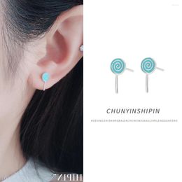 Boucles d'oreilles S925 argent sterling minimaliste des goujons d'oreille de couleur bonbon