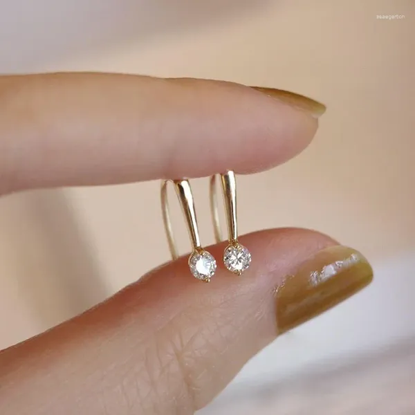 Pendientes de tuerca de plata de ley S925 con circonita brillante, joyería creativa para mujer, regalo de cumpleaños para Festival de la amistad femenina