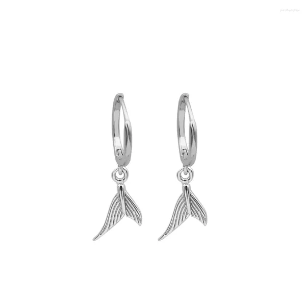 Boucles d'oreilles en argent Sterling S925, bijoux féminins de tempérament queue de poisson