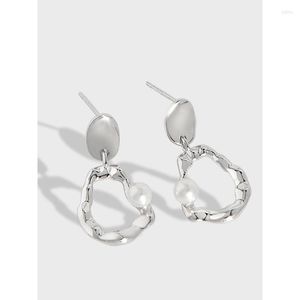 Boucles d'oreilles S925 Température simple et irrégulière des femmes en argent sterling