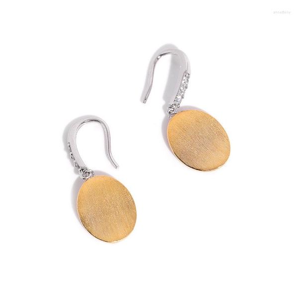 Boucles d'oreilles en argent Sterling S925 pour femmes, Vintage brossé, Design en Zircon brillant, bijoux de luxe, cadeau de fête pour dames