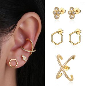 Boucles d'oreilles en argent Sterling S925 et Zircon, manchette d'oreille pour femmes et filles, charmant Clip sur boucle d'oreille en or sans Piercing, bijoux