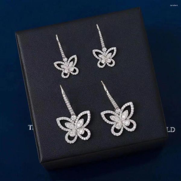 Boucles d'oreilles à clous, cadeaux de qualité supérieure, marque tendance classique européenne, bijoux de luxe pour papillon, cadeau d'anniversaire, 2024