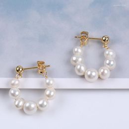 Stud Earrings Sale Simple Freshwater Pearl Copper Handmade accessoire voor dagelijkse slijtage