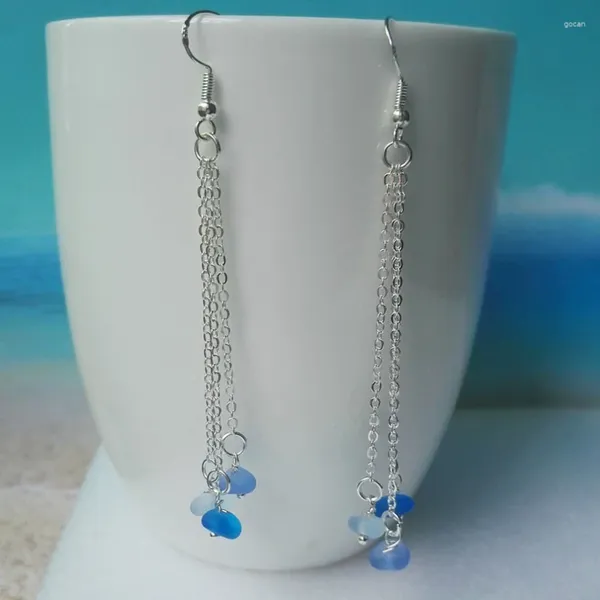 Boucles d'oreilles SanLan 12 pièces plage bleu mer verre bijoux de mariage cadeau de demoiselle d'honneur pour son anniversaire
