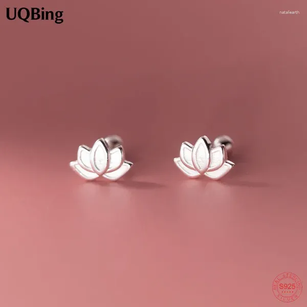 Boucles d'oreilles à tige en argent sterling 925 avec fleur de lotus creuse pour femmes et filles, vente en gros