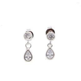 Oorknopjes Sdzstone Brand Design Peer Cut Clear Cubic Zirconia Water voor dames