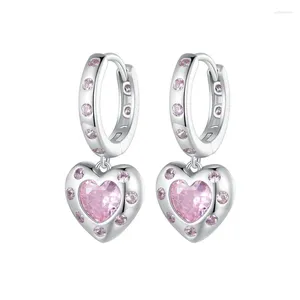 Boucles d'oreilles Stud Self Product 925 STERLING Silver Charms Pink Love Shakes For Fine Jewelry Fit Fit Original Women Gift Party Voyage
