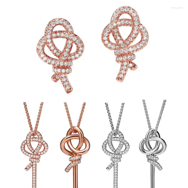 Boucles d'oreilles en argent Sterling 925 pour femmes, bijoux exquis, or Rose, ensemble complet de diamants, cadeau de fête