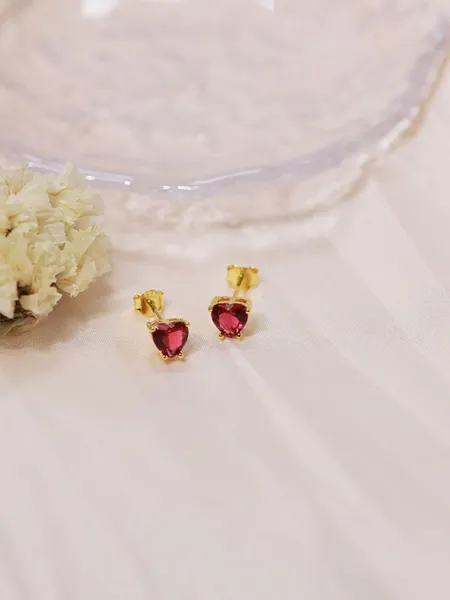 Boucles d'oreilles en argent Sterling S925, cristal rose en forme de cœur, lumière transfrontalière d'amazon, luxe Simple, mode