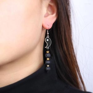 Boucles d'oreilles vendant du yin et du yang alliage de couture deux pétales Poissons longues oreilles de mode joaillerie accessoires d'anniversaire cadeau 2024