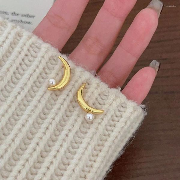 SHANICE – boucles d'oreilles en argent Sterling S925, Design de lune Simple, breloques douces à la mode pour femmes, bijoux cadeaux de fête de mariage