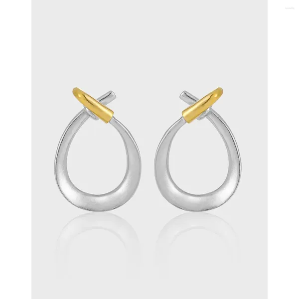 Boucles d'oreilles SHANICE S925 en argent Sterling séparation des couleurs cercles simples pour les femmes bijoux Pendientes Mujer