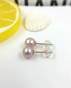 Boucles d'oreilles Shilovem 18k or Rose perles d'eau douce naturelles bijoux fins femmes cadeau d'anniversaire à la mode Yze6.56.501agzz