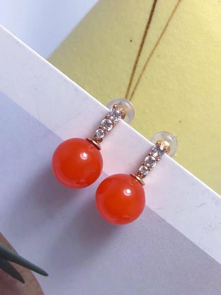 Boucles d'oreilles Shilovem 18K or jaune véritable naturel sud rouge Agate bijoux fins plante de mariage cadeau de noël Yze8.58.58876nh