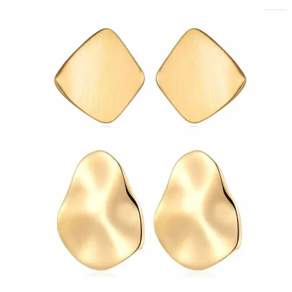 Boucles d'oreilles Shineland mode déclaration 2023 géométrique couleur or mat pour les femmes Simple Punk moderne bijoux cadeau de fête