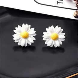 Boucles d'oreilles côté brillant, bijoux de marque à la mode, fleur élégante pour femmes, cadeau, Style Simple, déclaration marguerite