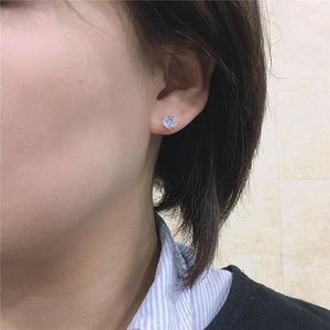 Pendientes de tuerca de Color plateado brillante, paquete de 3 circonitas de diferentes tamaños para mujer y niña, precioso accesorio de joyería bonito informal elegante