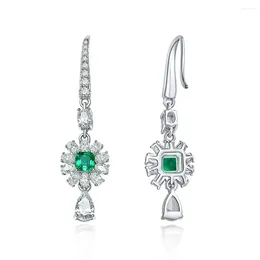 Boucles d'oreilles Shipei bijoux 2024 incrusté haut de gamme diamant complet émeraude synthétique